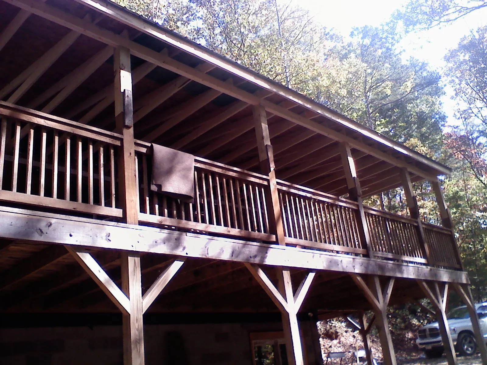 Timber framing under a new elevated porch and deck — Roof Leak Repair in Calhoun Falls by Roofing Brothers
